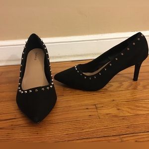 Size 13 wide black suede high heels from Torrid
